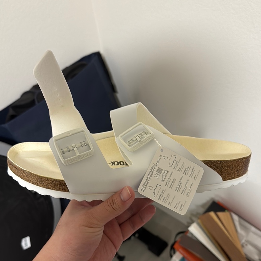 Birkenstock White Sandals with Buckle Straps